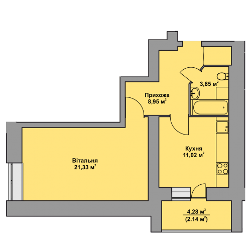 1-кім. квартира, 1 поверх ID:5435
