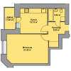 Мініатюра об'єкта 1-кім. квартира, 1 поверх