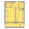 Мініатюра об'єкта 1-кім. квартира, 3 поверх
