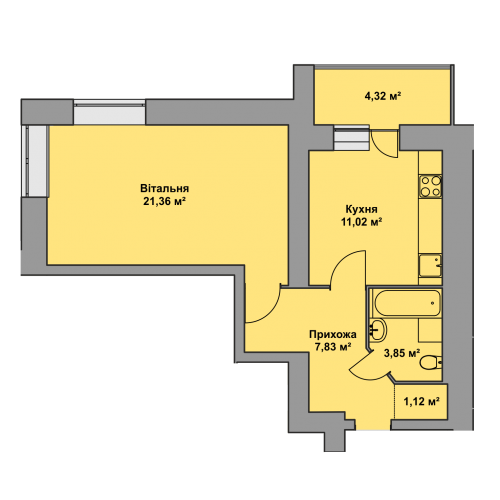 1-кім. квартира, 2 поверх ID:9200
