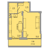 Мініатюра об'єкта 1-кім. квартира, 3 поверх