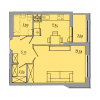 Мініатюра об'єкта 1-кім. квартира, 5 поверх