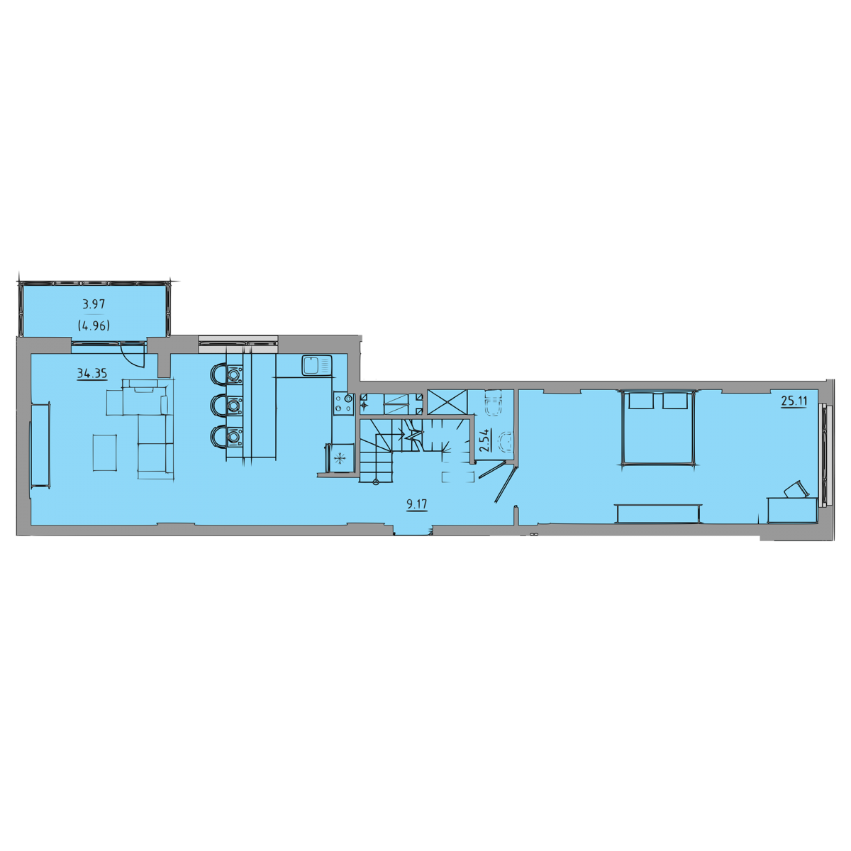 План  об'єкта 4-кім. квартира, 9-10 поверх