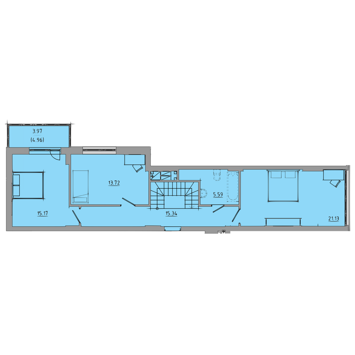План 1 об'єкта 4-кім. квартира, 9-10 поверх