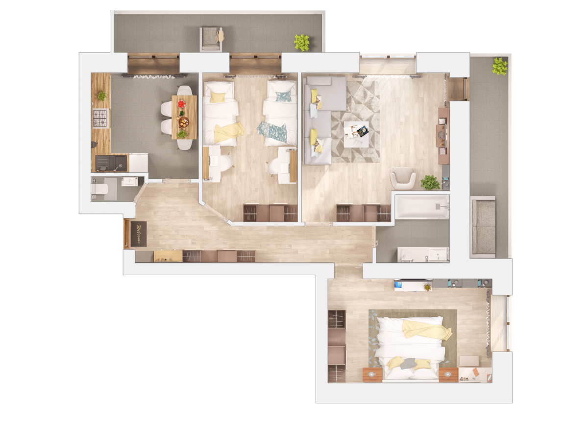 Фото: Пропонуємо Вам ознайомитися з візуалізацією квартир другої черги ЖК "КОМФОРТ ТАУН ПЛЮС" - Комфорт Житлобуд