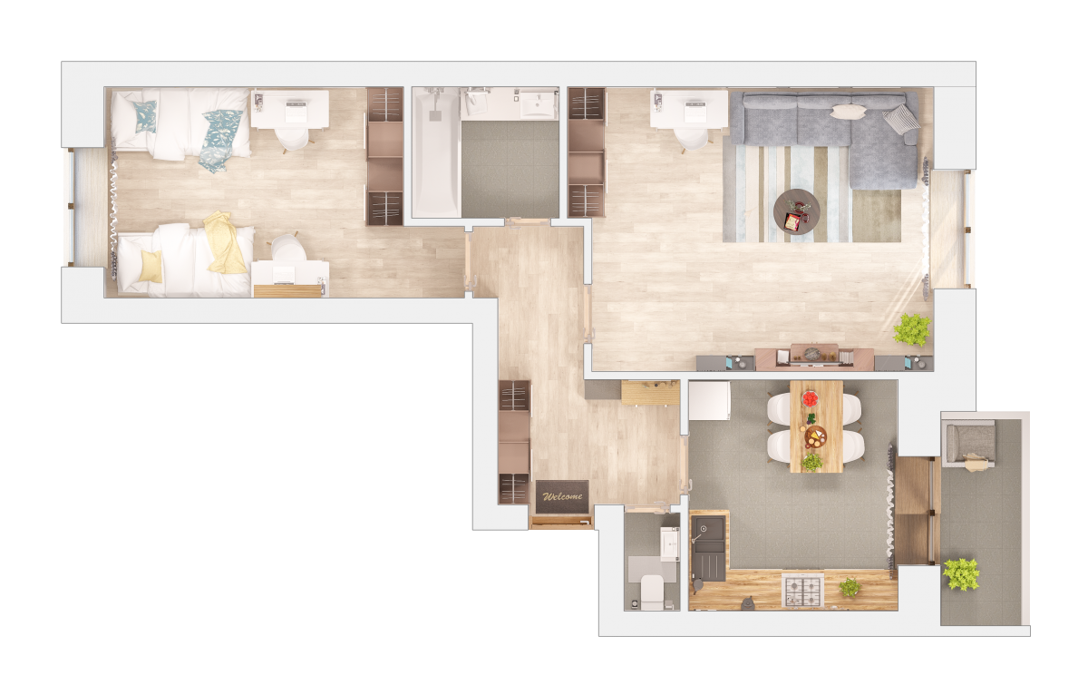 Фото: Пропонуємо Вам ознайомитися з візуалізацією квартир другої черги ЖК "КОМФОРТ ТАУН ПЛЮС" - Комфорт Житлобуд