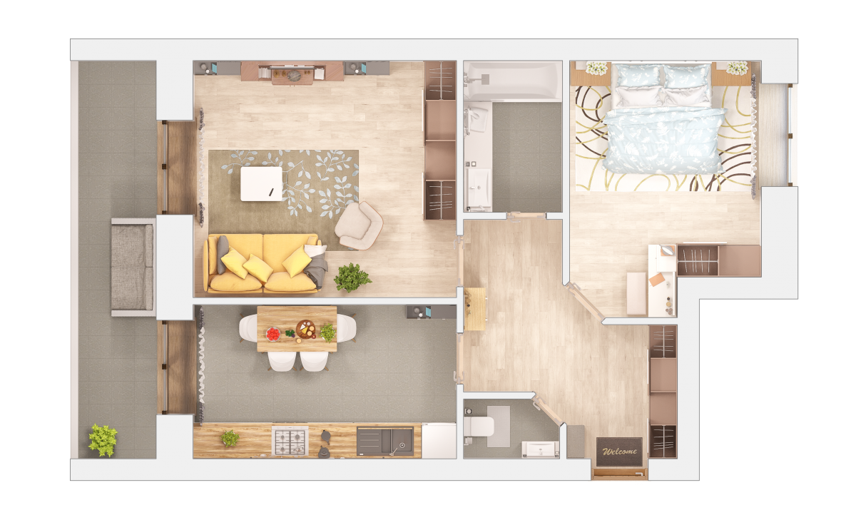 Фото: Пропонуємо Вам ознайомитися з візуалізацією квартир другої черги ЖК "КОМФОРТ ТАУН ПЛЮС" - Комфорт Житлобуд