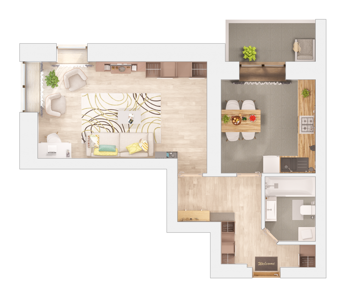 Фото: Пропонуємо Вам ознайомитися з візуалізацією квартир другої черги ЖК "КОМФОРТ ТАУН ПЛЮС" - Комфорт Житлобуд