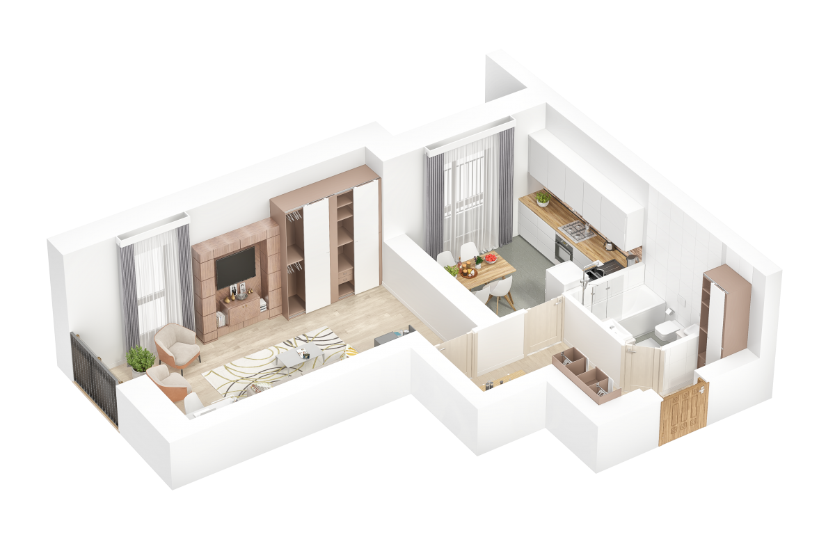 Фото: Пропонуємо Вам ознайомитися з візуалізацією квартир другої черги ЖК "КОМФОРТ ТАУН ПЛЮС" - Комфорт Житлобуд